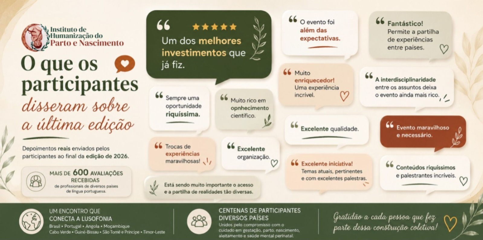 Depoimentos dos participantes do Congresso Internacional